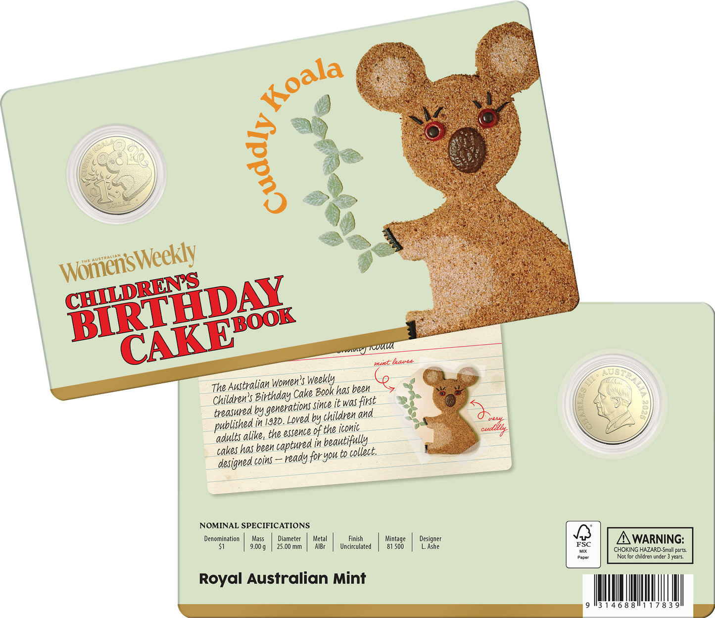 2025 AWW $1 Uncirculated Coin – Cuddly Koala