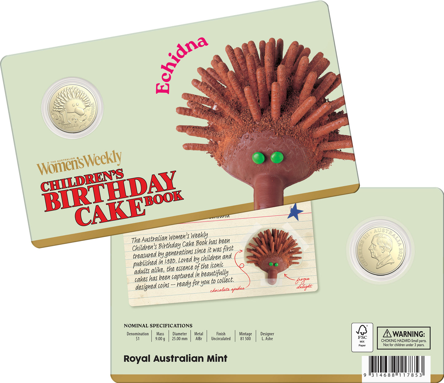 2025 AWW $1 Uncirculated Coin – Echidna