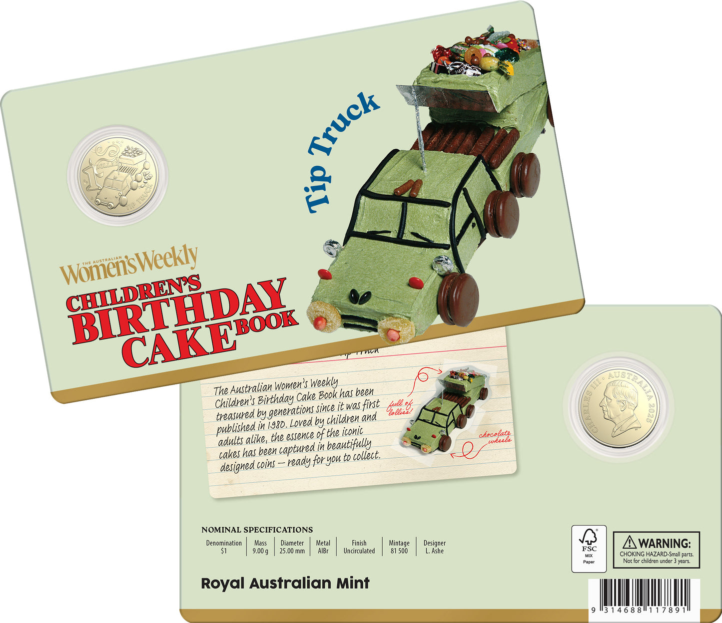 2025 AWW $1 AlBr Uncirculated Coin – Tip Truck