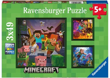RAVENSBERGER PUZZLE 3X49 MINECRAFT BIOMES