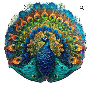 WOODEN JIGSAW PUZZLE - PEACOCK - 200PC