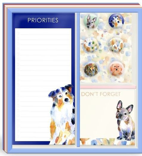 NOTEPADS & MAGNET SET - WATERCOLOUR DOGS