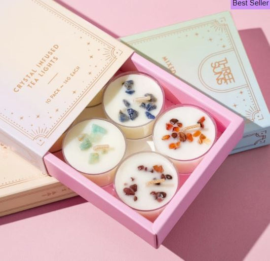 THREE SUNS MIXED TEALIGHT CANDLES - BOX OF 10