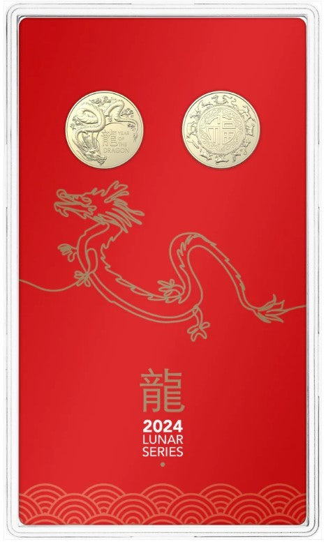 RAM 2024 UNCIRCULATED 2 COIN SET - LUNAR CALENDAR - YEAR OF THE DRAGON