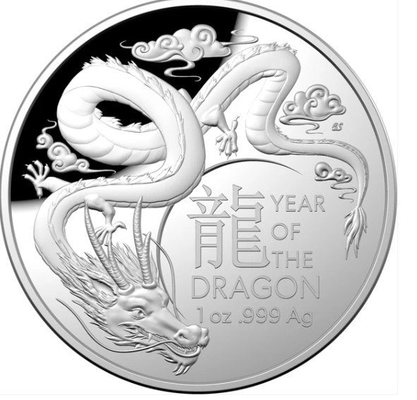 RAM 2024 $5 PROOF DOMED SILVER PROOF COIN- LUNAR CALENDAR - YEAR OF THE DRAGON (LIMIT 1 PER PERSON)