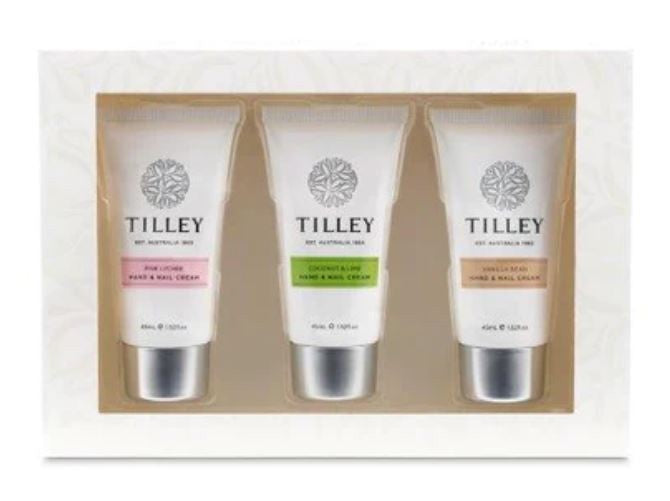 TILLEY HAND & NAIL CREAM GIFT SET - LYCHEE/VANILLA/COCONUT & LIME