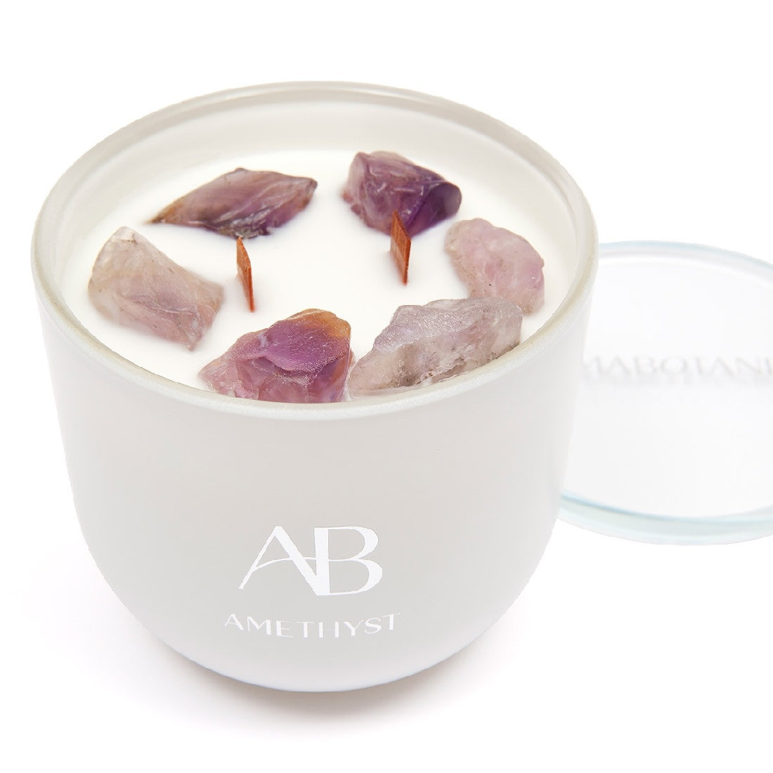 AROMA BOTANICAL CRYSTAL INFUSED CANDLE - AMETHYST