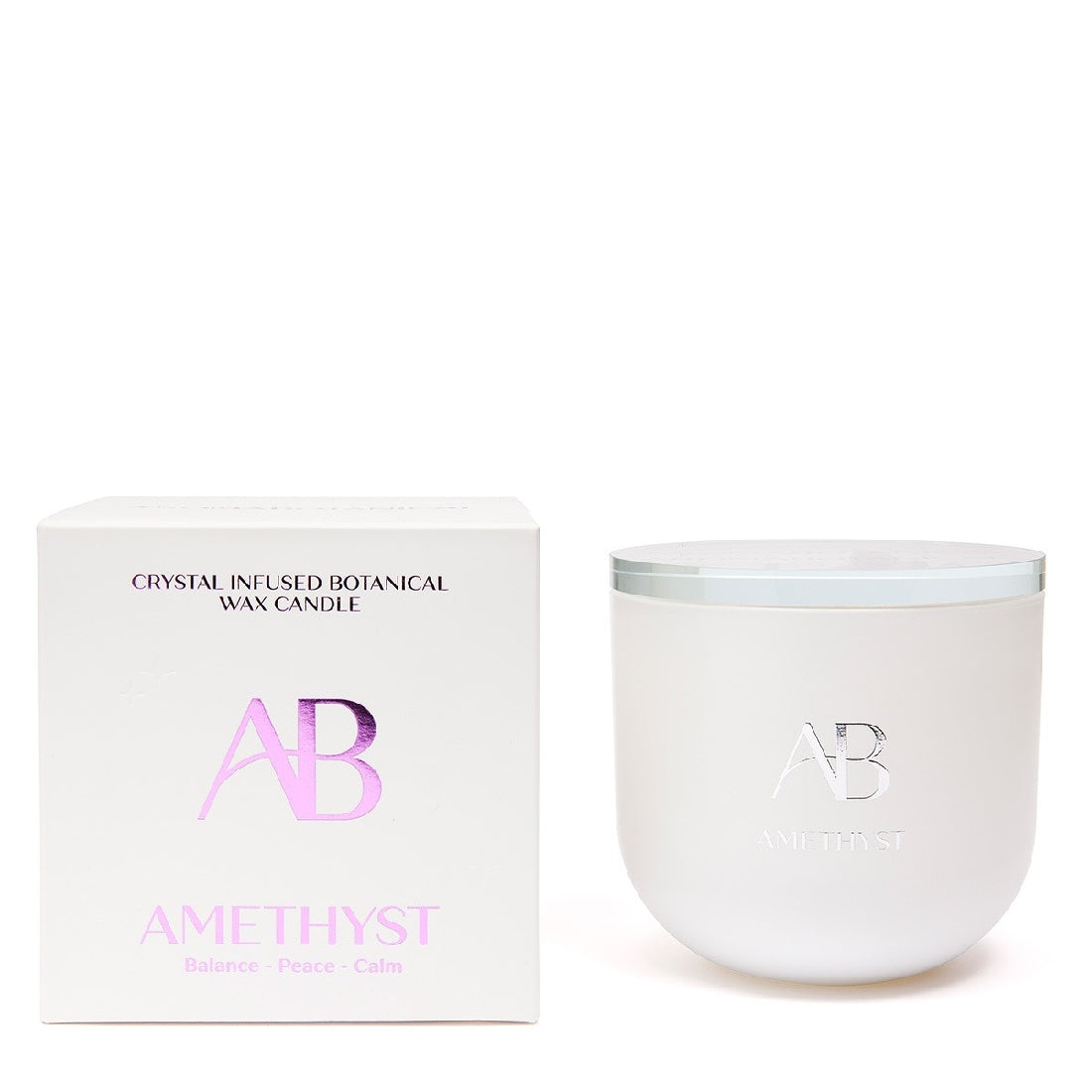 AROMA BOTANICAL CRYSTAL INFUSED CANDLE - AMETHYST