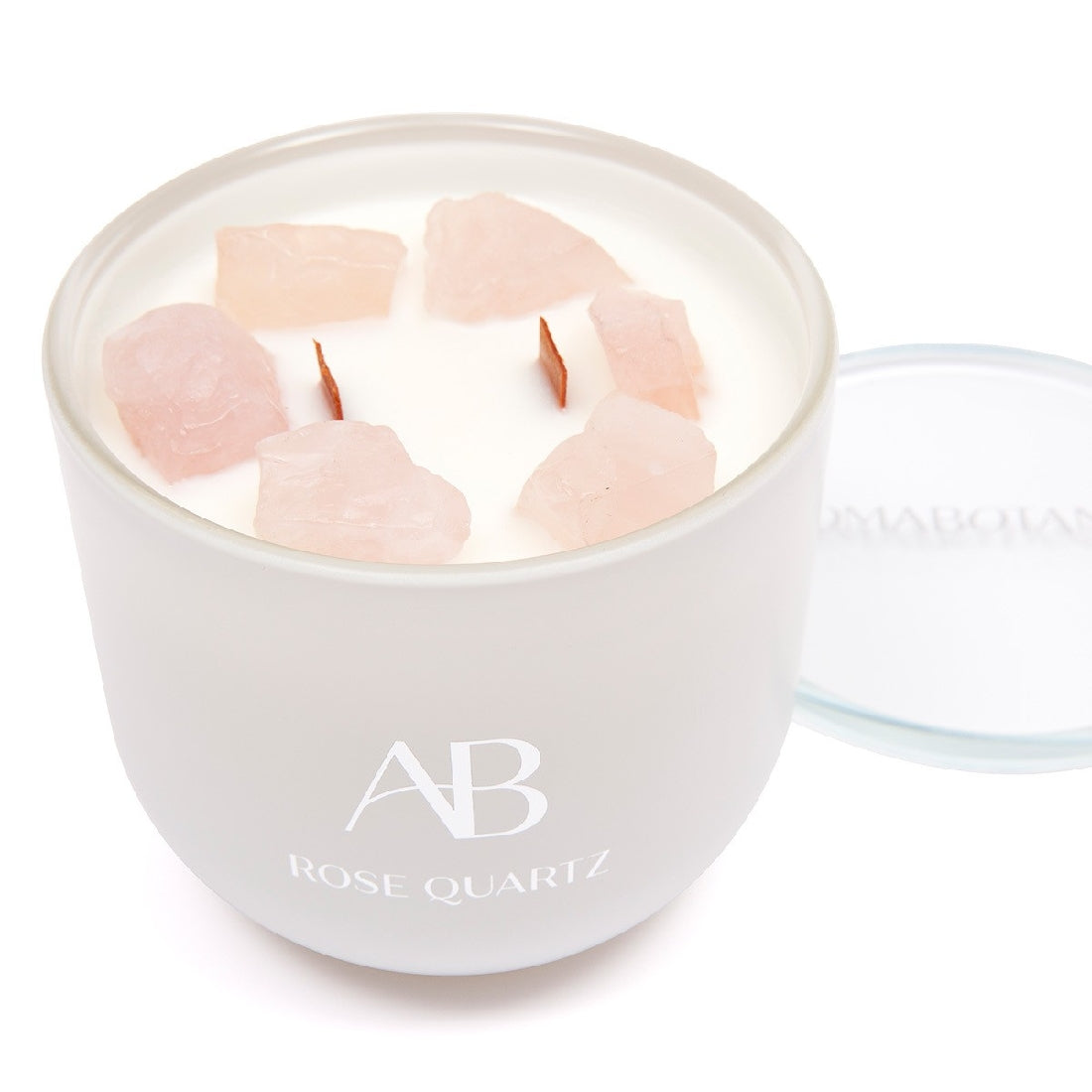 AROMA BOTANICAL CRYSTAL INFUSED CANDLE - ROSE QUARTZ