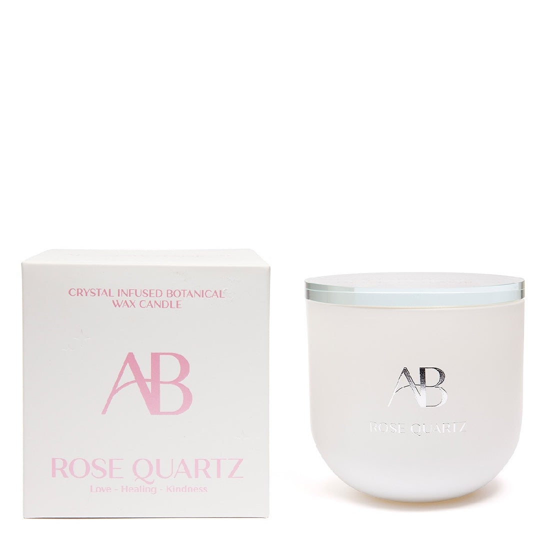 AROMA BOTANICAL CRYSTAL INFUSED CANDLE - ROSE QUARTZ
