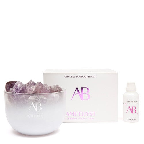 AROMA BOTANICAL CRYSTAL POT POURRI SET - AMETHYST