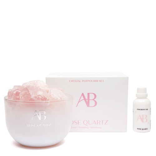 AROMA BOTANICAL CRYSTAL POT POURRI SET - ROSE QUARTZ