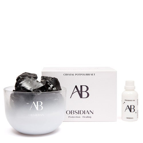 AROMA BOTANICAL CRYSTAL POT POURRI SET - OBSIDIAN