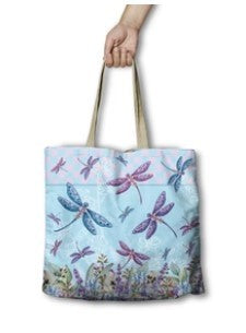 LP SHOPPING BAG - LAVENDAR DRAGONFLIES
