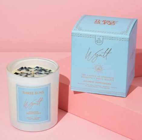 THREE SUNS CRYSTAL CANDLE - WYATT