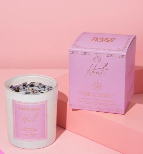THREE SUNS CRYSTAL CANDLE - HUNTI