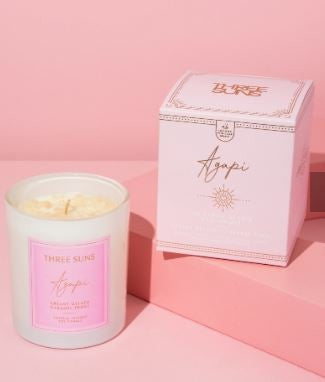 THREE SUNS CRYSTAL CANDLE - AGAPI