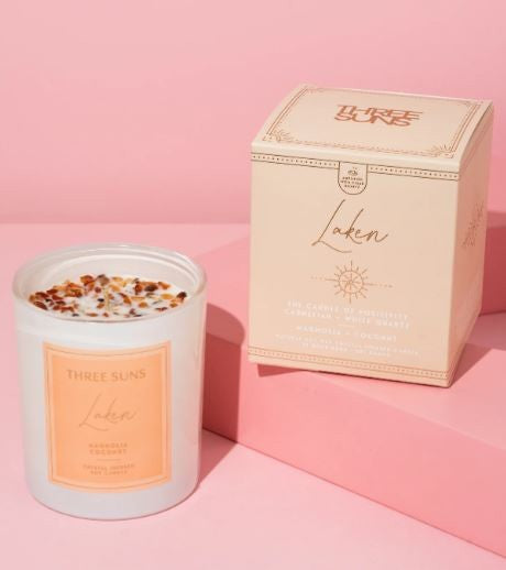 THREE SUNS CRYSTAL CANDLE - LAKEN