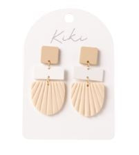 KIKI EARRINGS - BEIGE SQUARE