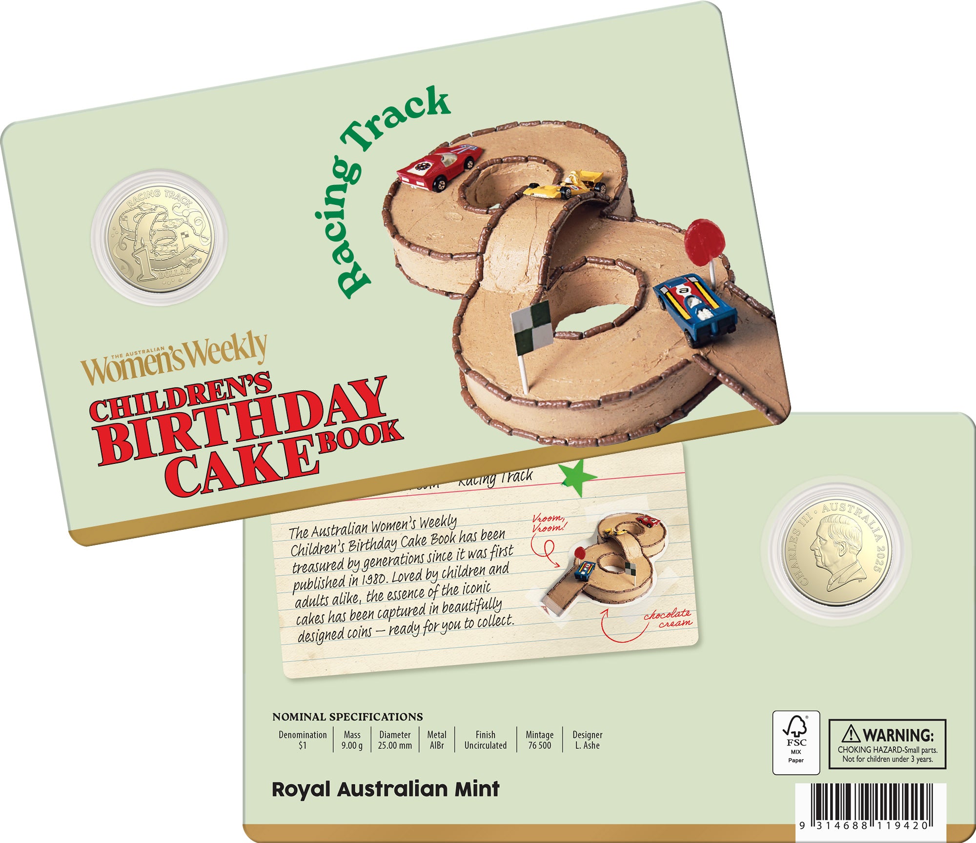 2025 AWW $1 Uncirculated Coin – Racing Track – Inspire Gifts