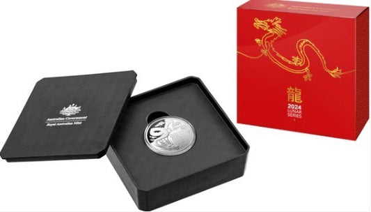 RAM 2024 $5 PROOF DOMED SILVER PROOF COIN- LUNAR CALENDAR - YEAR OF THE DRAGON (LIMIT 1 PER PERSON)