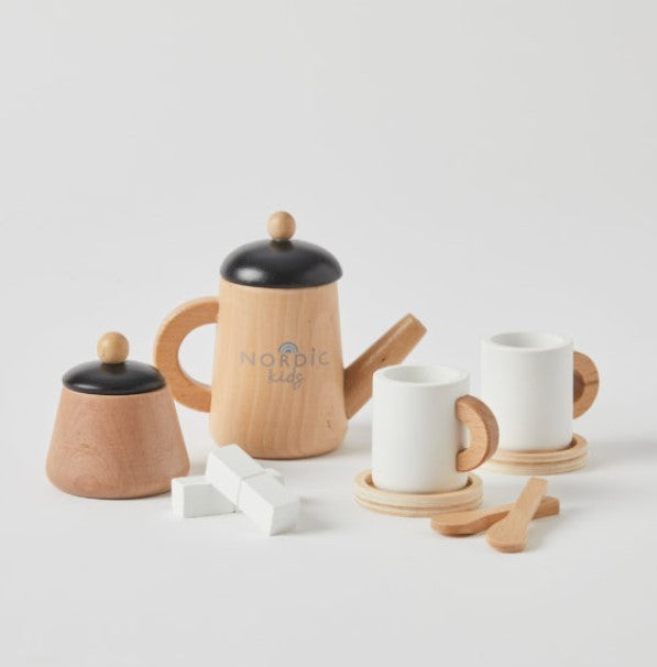 WOODEN TEA SET