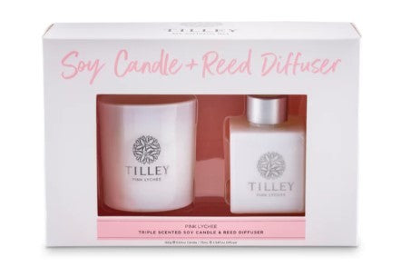 TILLEY CANDLE & DIFFUSER GIFT PACK - PINK LYCHEE