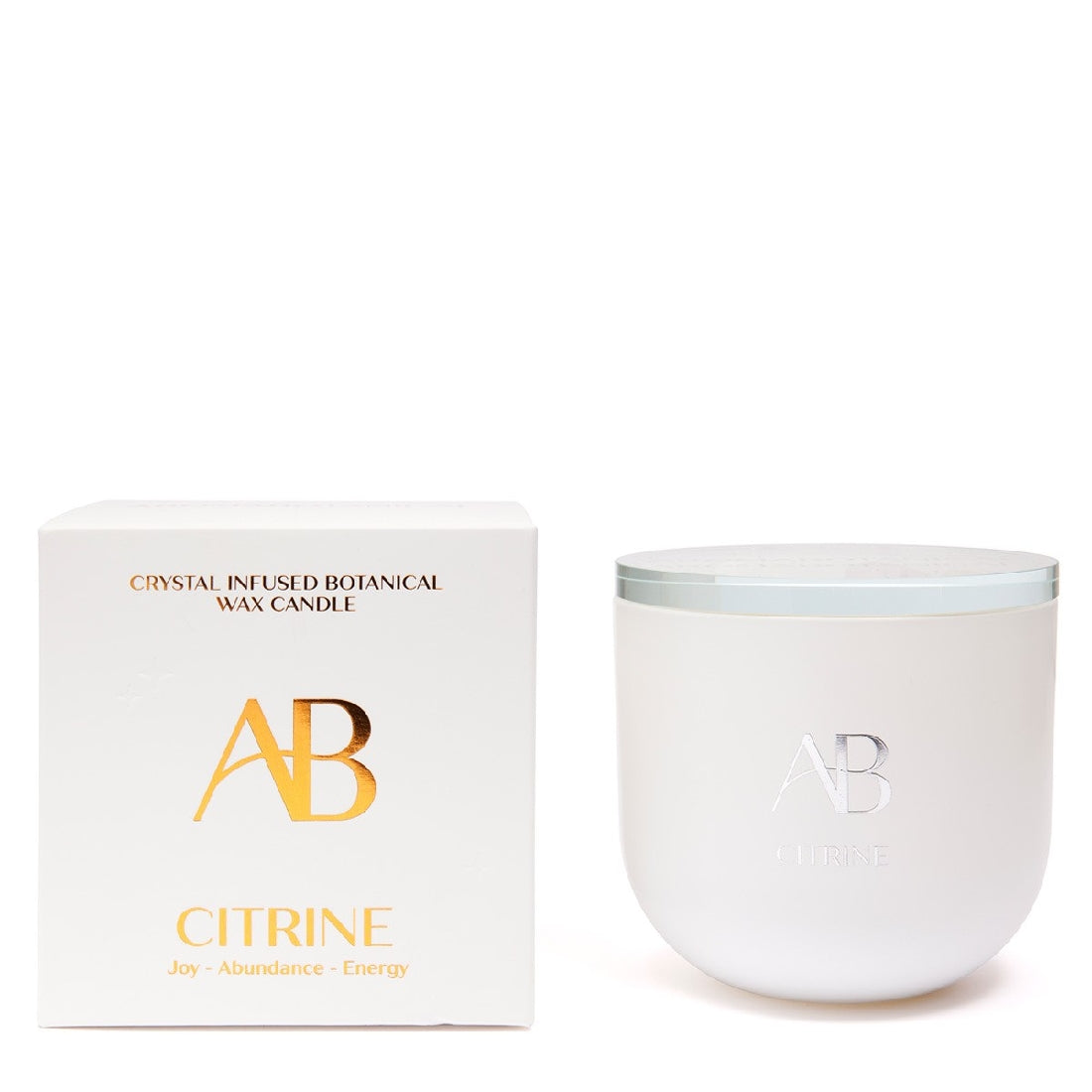 AROMA BOTANICAL CRYSTAL INFUSED CANDLE - CITRINE