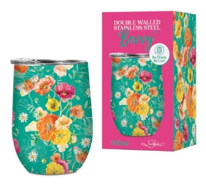 LP S/STEEL DOUBLE WALLED BEVVY 350ML - BRIGHT POPPIES