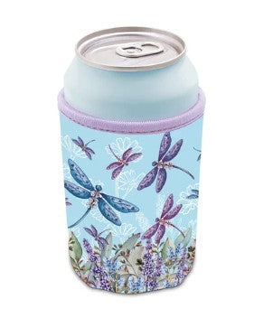 LP CAN/STUBBY HUGGER - LAVENDAR DRAGONFLIES