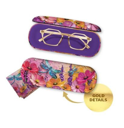 LP GLASSES CASE - PLAYFUL DRAGONFLIES