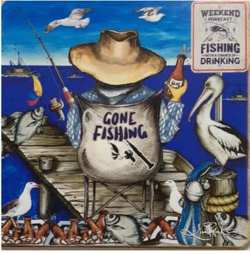 LP COASTER SET - GONE FISHING